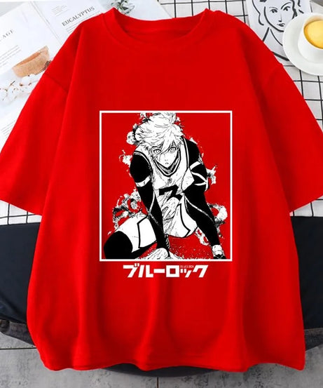 Anime Blue Lock T Shirt Seishiro Nagi Graphic Print Short Sleeve Unisex Streetwear Casual Personality Anime Harajuku Tees Tops