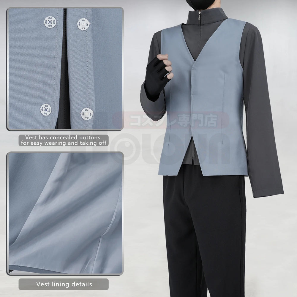 Anime Sasuke Uchiha Cosplay Costume – Cloak, Vest, Top & Pants Set 3