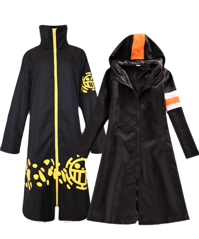 Anime One Piece Trafalgar D. Water Law Long Windbreaker Cosplay Costume Man Halloween Costume Trafalgar Coat Windbreaker Jacket