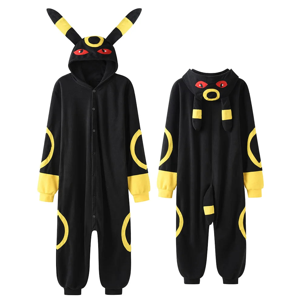 Pokémon Anime Onesie Kigurumi Cosplay Costume – Cozy Flannel Pajamas Jumpsuit for Adults 6