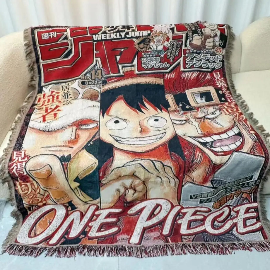 One Piece Anime Throw Towel Blanket Outdoor Camping Rug Bedspread