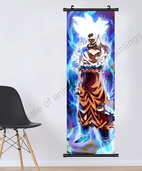 Dragon Ball Z Hanging Canvas Scroll – Goku, Vegeta & Frieza Anime Wall Art