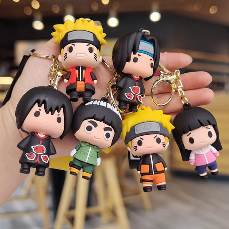 Anime Naruto Cartoon Keychain Toy Haruno Sakura Hatake Kakashi Gaara Uzumaki PVC Pendant Keychain Cute Birthday Gift