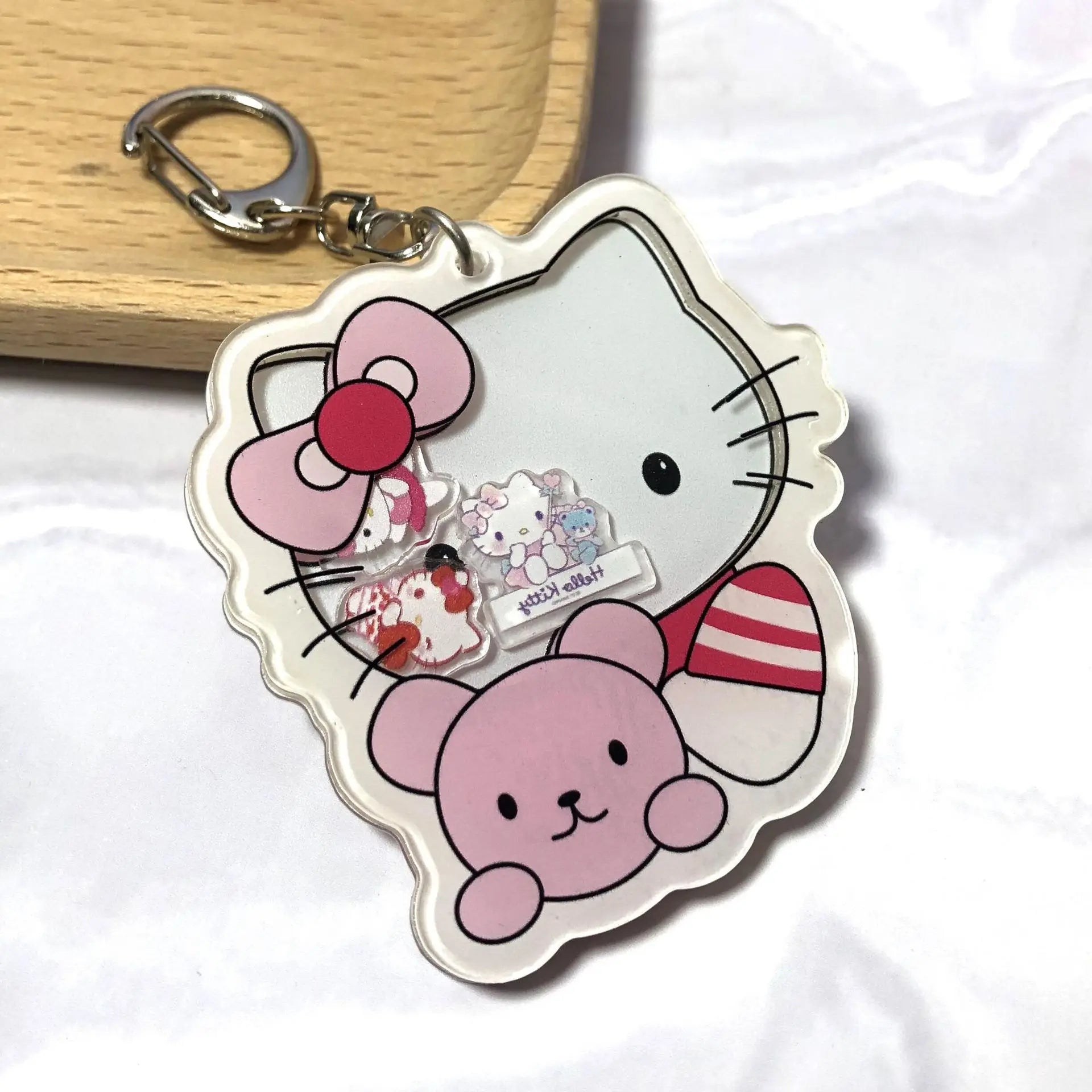 Cute one Piece Personalized Backpack Keychain Pendant Straw Hat Set Acrylic Pendant Rocking Music Student Accessories