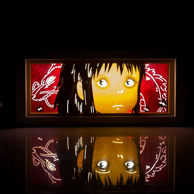 Anime  series paper-cut light room bedroom night light atmosphere light remote control colorful light box