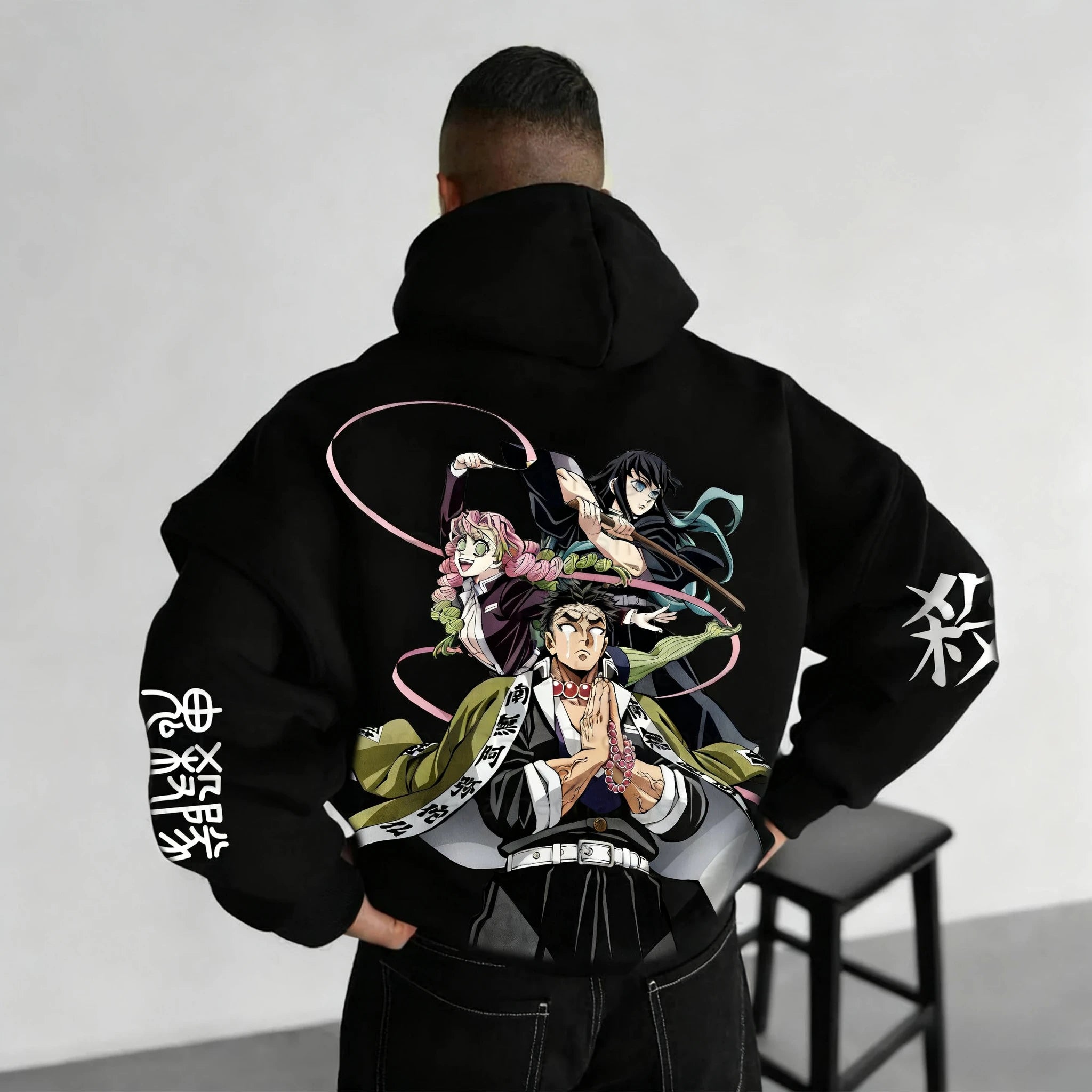 Demon Slayer Anime Hoodies Men's Autumn/Winter New Printed Harajuku Large Loose Casual Parent Child Sweater Top