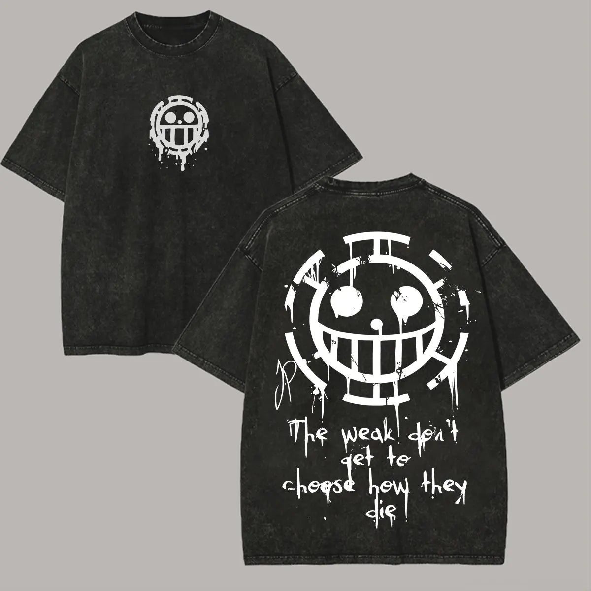 Anime One Piece Vintage Washed T Shirt Men Women Graphic Print Cotton Streetwear Short Sleeve Tee Casual Tops Summer Y2k
