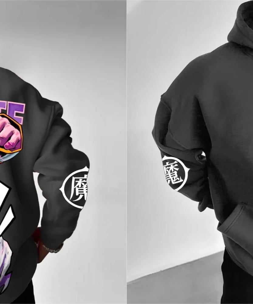 Unisex Oversized Hoodie Anime Dragon Ball Majin Men's Clothing Autumn Loose Casual Women Long Sleeve Sweatshirt Sportswear