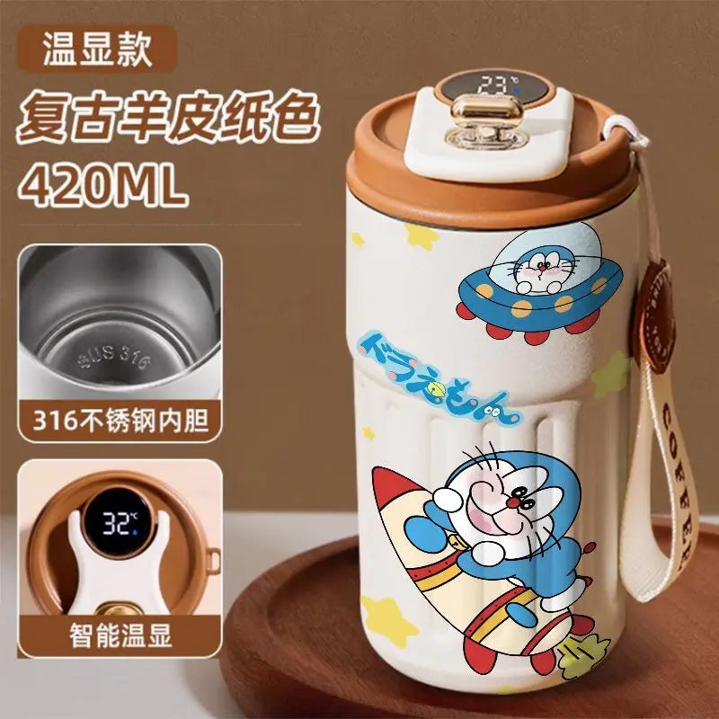 Doraemon Cartoon Thermos Mug – Cute Stainless Steel Coffee Cup for Home, Office & Travel
