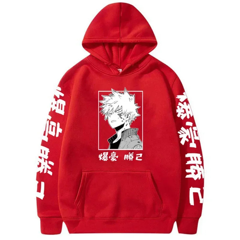 My Hero Academia Katsuki Bakugo Kanji Graphic Hoodie Harajuku Streetwear 4