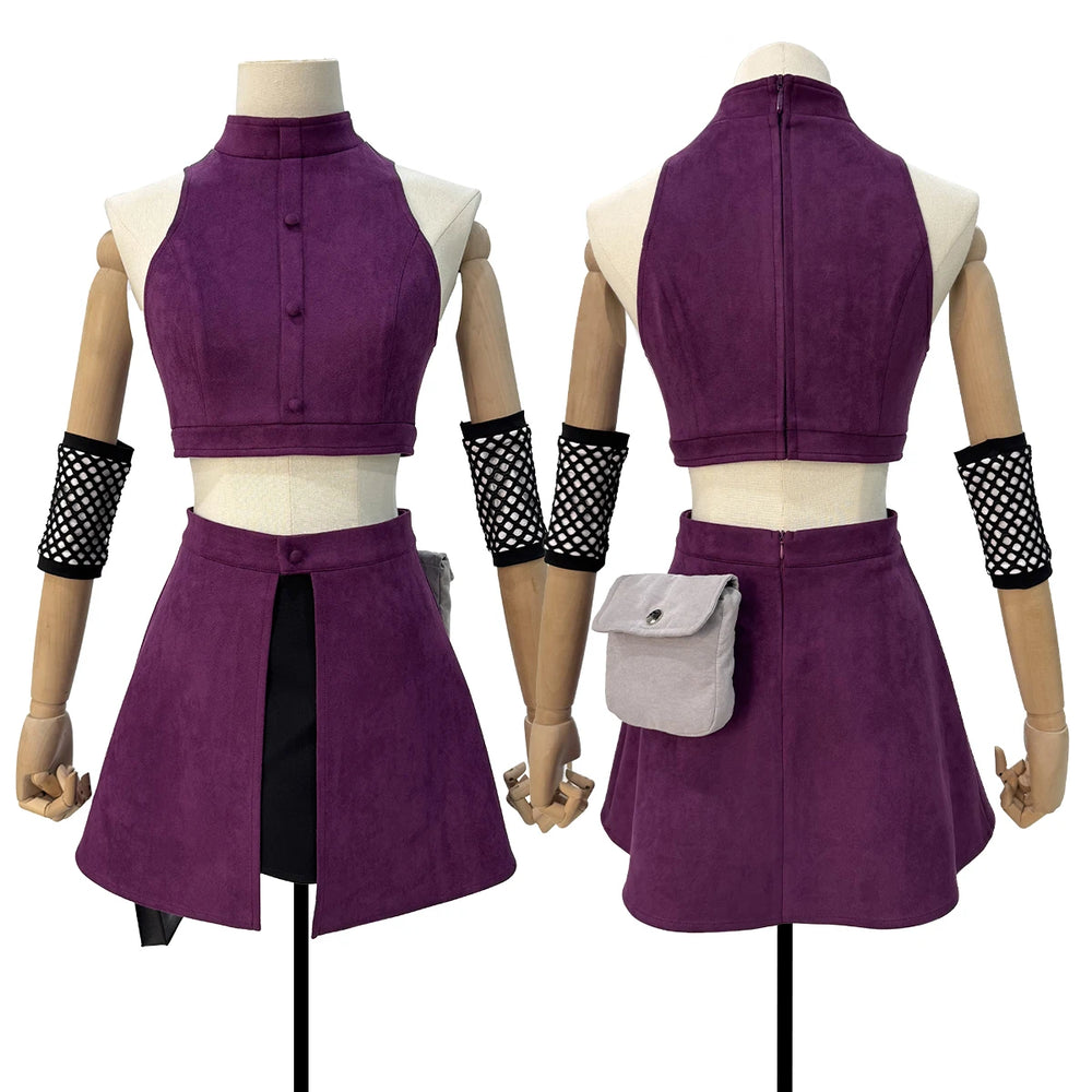 Anime Ino Yamanaka Cosplay Costume – Top, Skirt & Waist Bag Set