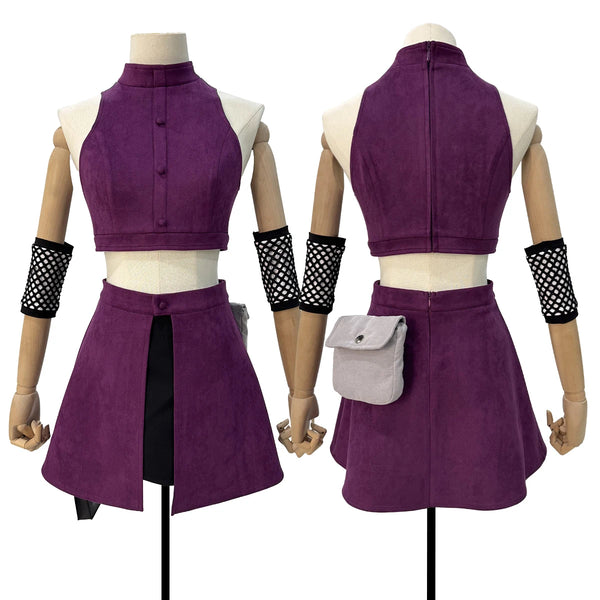 Anime Ino Yamanaka Cosplay Costume – Top, Skirt & Waist Bag Set