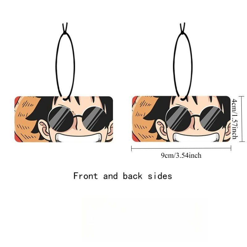 ONE PIECE Luffy Car Pendant Fragrance Tablets Car Decoration Car Rearview Mirror Hanging  Auto Deodorization Accessories