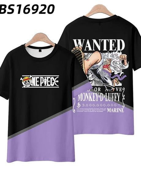 Anime Summer ONE PIECE T-Shirt Luffy Zoro 3D Print Clothes Female Male Fashion T Shirts Short Sleeves Casual Tops