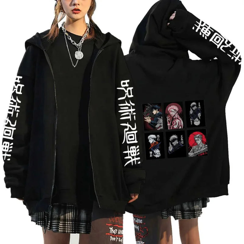 Jujutsu Kaisen Yuji Itadori & Ryomen Sukuna Cosplay Zip-Up Hoodie – Harajuku Fashion 5