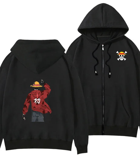 One Piece Anime Women Zip Up Hoodie Jacket Spring Autumn 2New Fashion Mens Sweatshirt Couple Promozed Clothes Coats
