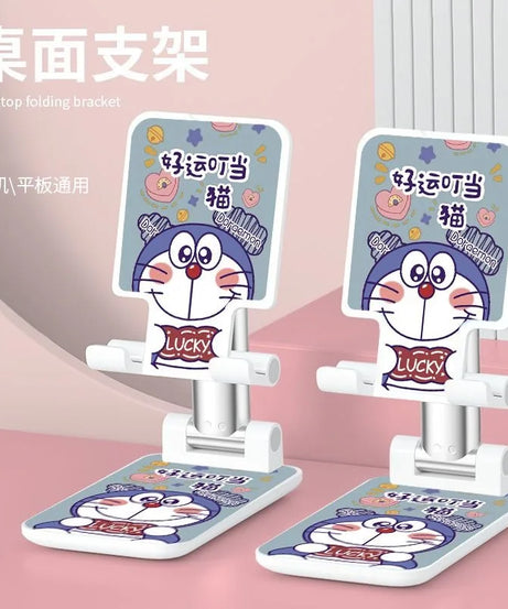 Doraemon mobile phone desktop stand cute personality portable folding lazy tablet telescopic universal holiday gift