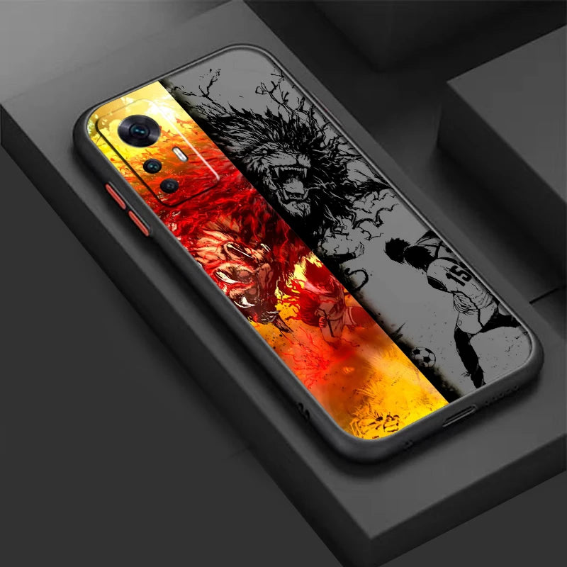 Blue Lock Frosted Anime Case – Cool Translucent Back Cover for Xiaomi Mi Series
