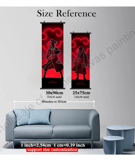 Naruto Villains Wall Scroll – Akatsuki Zetsu, Obito & Pain Canvas Poster