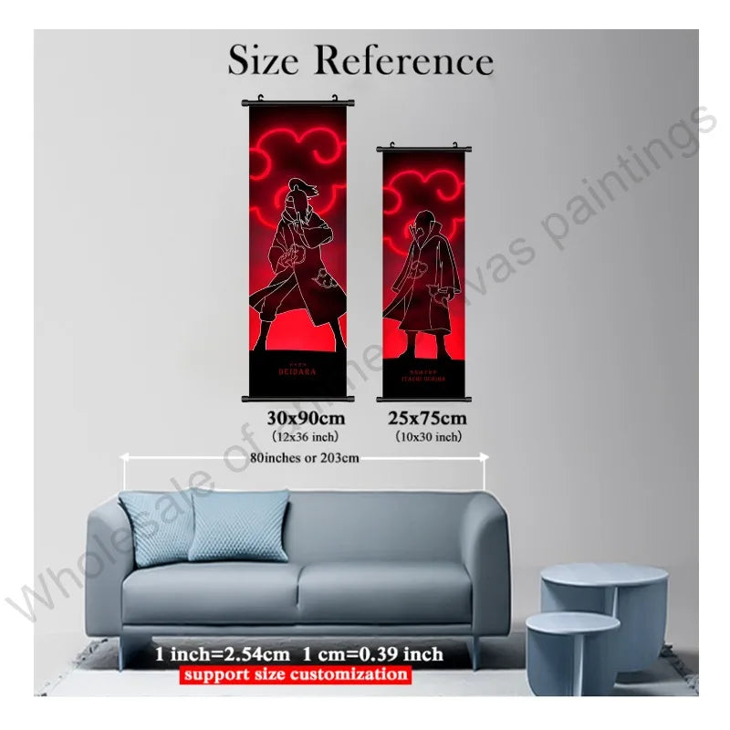 Naruto Villains Wall Scroll – Akatsuki Zetsu, Obito & Pain Canvas Poster