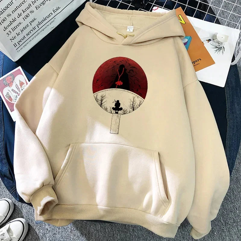 Anime Naruto Akatsuki Graphic Oversized Hoodie – Harajuku Casual Pullover Sweatshirt for Women 6