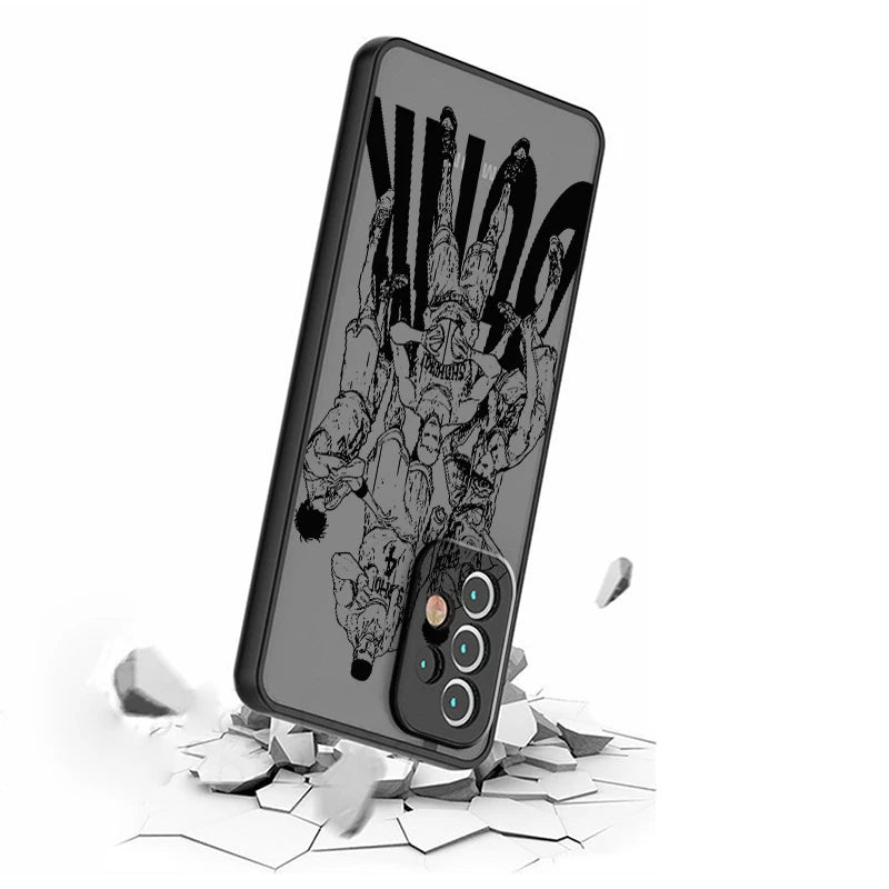 Slam Dunk Popular Anime Art Frosted Translucent For Samsung Galaxy S24 S23 S22 S21 S20 FE S10 S9 S8 Plus Ultra Pro 5G Matte