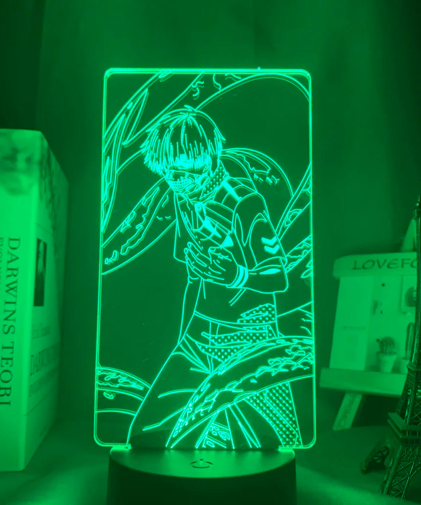 Anime Tokyo Ghoul Glowing Acrylic Stand Ken Kaneki Figure Nightlight for Reading Room Decor Light Gift for Birthday Table Lamp