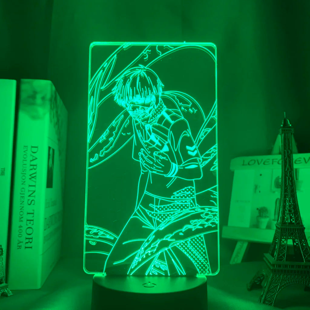 Anime Tokyo Ghoul Glowing Acrylic Stand Ken Kaneki Figure Nightlight for Reading Room Decor Light Gift for Birthday Table Lamp