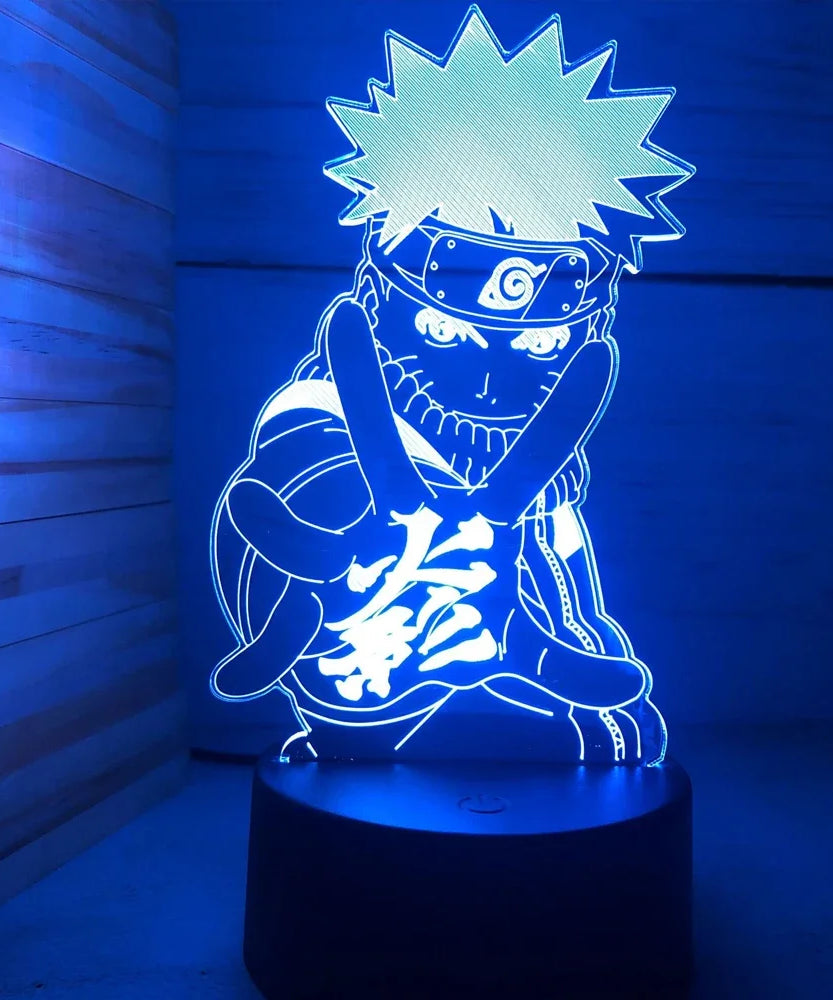 Anime Naruto Uzumaki LED Night Light Toys Akatsuki Kakashi Hatake Kid Bedroom Nightlight Itachi Uchiha 3D 7/16 Colors Lamp Decor