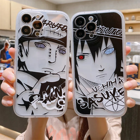 Naruto Phone Case IPhone 13 12 11 14 15 Pro Max Soft Silicone Cover Sasuke Kakashi Anime Funda Gift