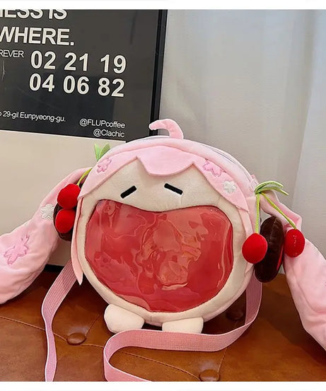 New Hatsune Miku Itabag - Sakura Lolita Style Shoulder Bag, Kawaii UWA Plush Backpack Large Capacity Crossbody Purse Gift