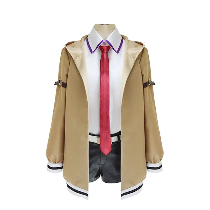 Anime Steins Gate Makise Kurisu Uniform Suit Cosplay Costume Christina Windbreaker Jacket Shirt Shorts Woman Halloween Costume