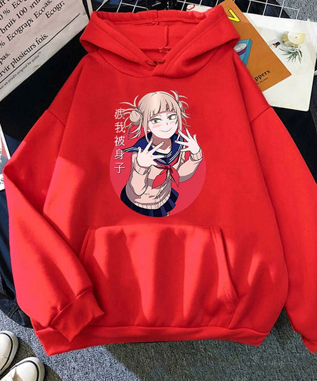 New Fashion Personality Hoodies Anime Himiko Toga Printing Hooded Pullover Women Men Casual Long Sleeve Sweatshirts Tops