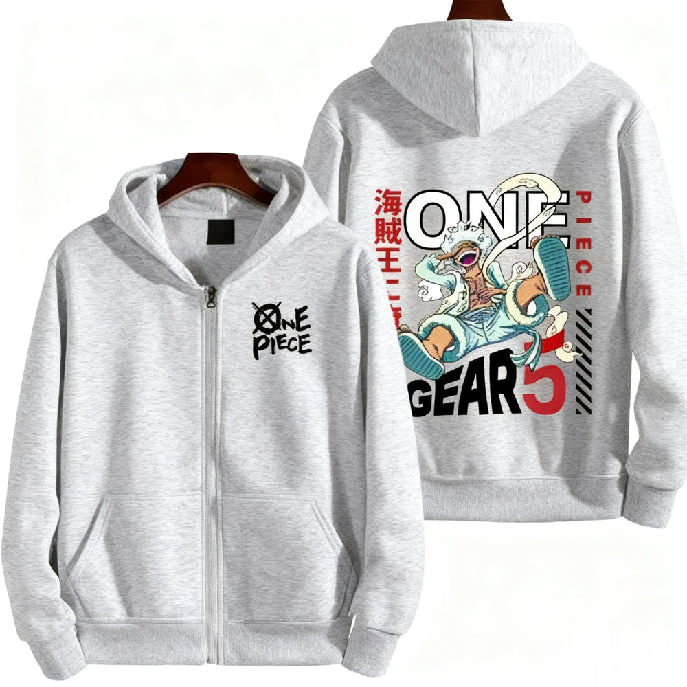 One Piece Gear 5 Zip-Up Hoodie — Oversized Streetwear 4
