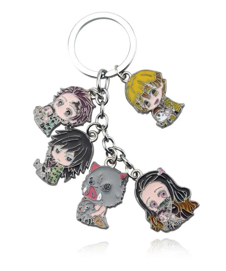 Anime Demon Slayer Keychain Kamado Tanjirou Acrylic Fashion Trend Key Ring For Earring For Women Men Gift Decoration Car Jewelry