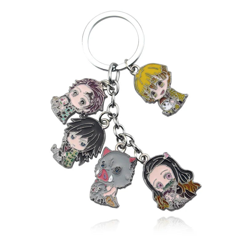 Anime Demon Slayer Keychain Kamado Tanjirou Acrylic Fashion Trend Key Ring For Earring For Women Men Gift Decoration Car Jewelry