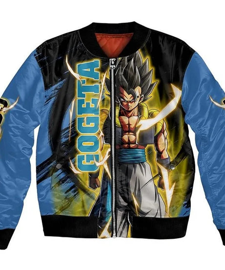 Plus Size Anime Bomber Jacket for Men - One Piece Naruto Dragon Ball Themed Military Aviator Coat, Cosplay Winter Outerwear Gift
