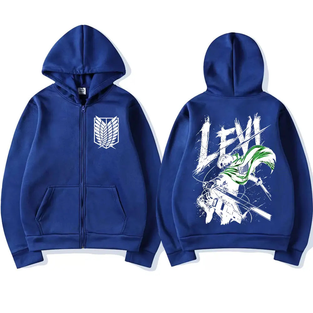 Attack on Titan Levi Ackerman & Eren Jaeger Graphic Zip-Up Hoodie 5