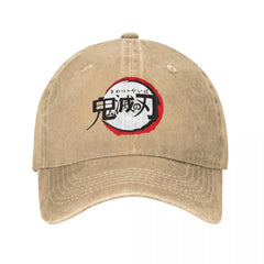 Demon Slayer Distressed Snapback Cap — Adjustable
