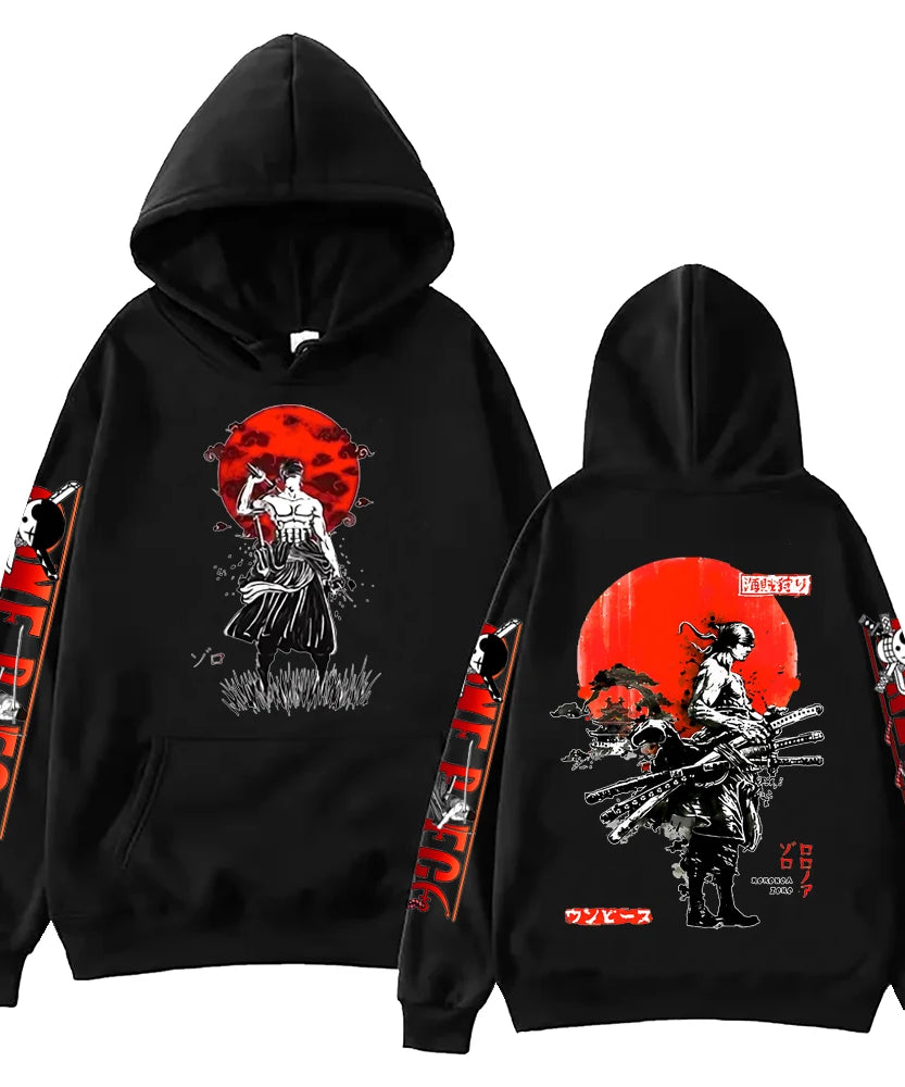 Hot Anime Zoro Hoodie Harajuku Hip Hop Pullover Tops Sweatshirt Gift