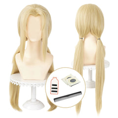 Anime Tsunade Cosplay Wig – Blonde Styled Synthetic Heat Resistant Wig with Wig Cap