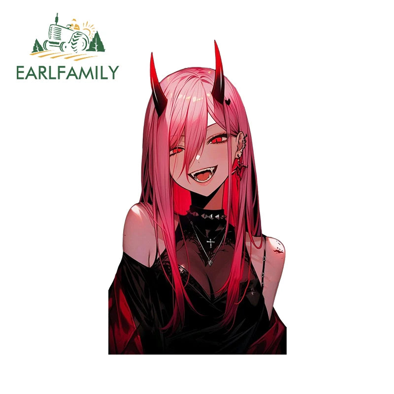 13cm x 7.4cm Zero Two Anime Car Sticker Motorcycle Bumper Funny Laptop Sunscreen Decal Scratch-Proof Fashion Decor