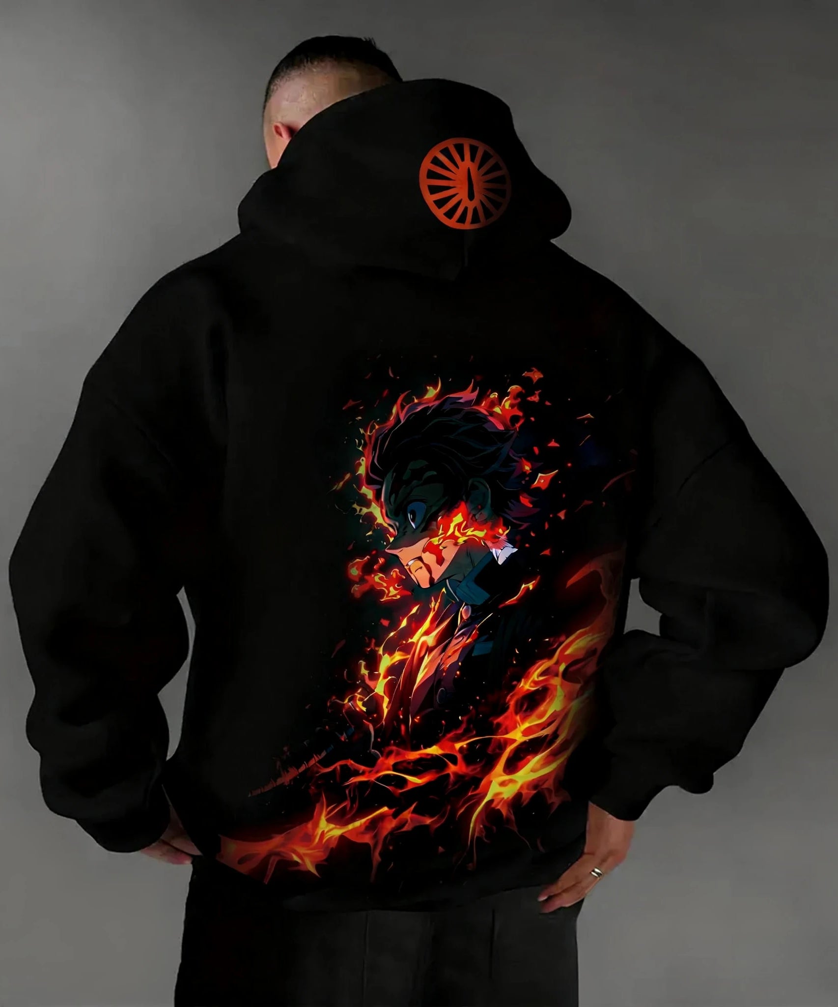 Demon Slayer Autumn/Winter New Men's Hoodie Kamado Tanjirou Anime Printed Loose Casual Hip Hop Parent Child Sweater Top