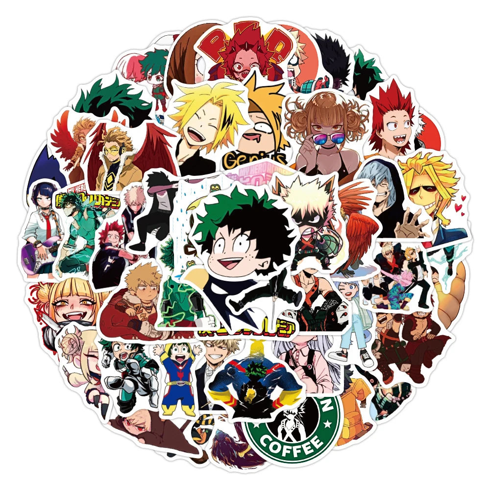 10/30/50pcs Anime My Hero Academia Stickers Deku Midoriya Izuku Decals Skateboard Laptop Motorcycle Waterproof Sticker Kids Toys