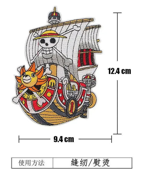 One Piece Luffy Animation Character Embroidery Ironing Cloth Sticker Fashion Clothes DIY Hole Patch Cloth Sticker