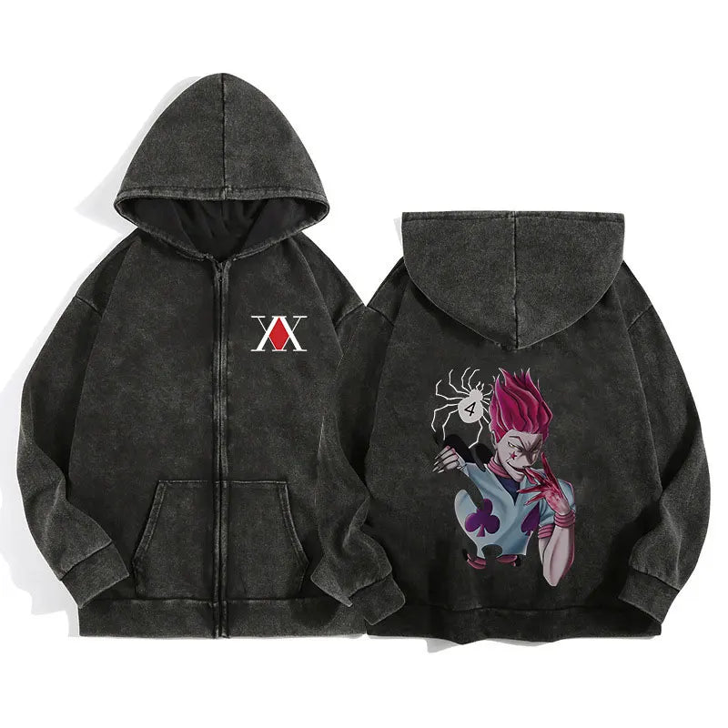 Hunter x Hunter Zip-Up Hoodie – Unisex Anime Streetwear Pullover
