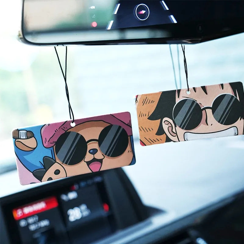ONE PIECE Luffy Car Pendant Fragrance Tablets Car Decoration Car Rearview Mirror Hanging  Auto Deodorization Accessories