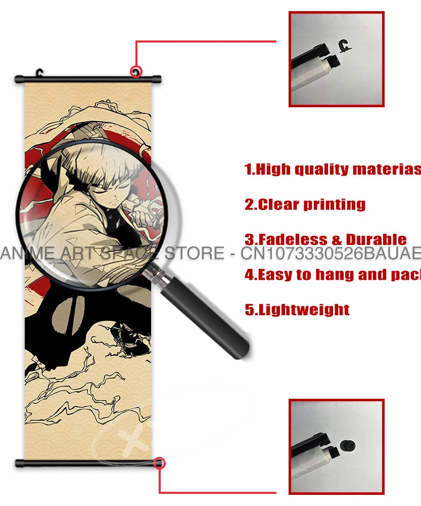 Demon Slayer Zenitsu Wall Scroll Canvas Poster