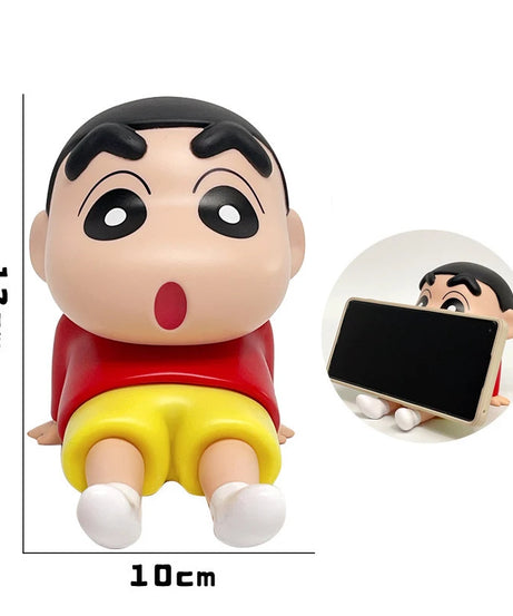 Crayon Shin-Chan Phone Holder Kawaii Anime Desktop Ornaments  Watching TV Phone Support Cute Doll Decorations toy Gifts