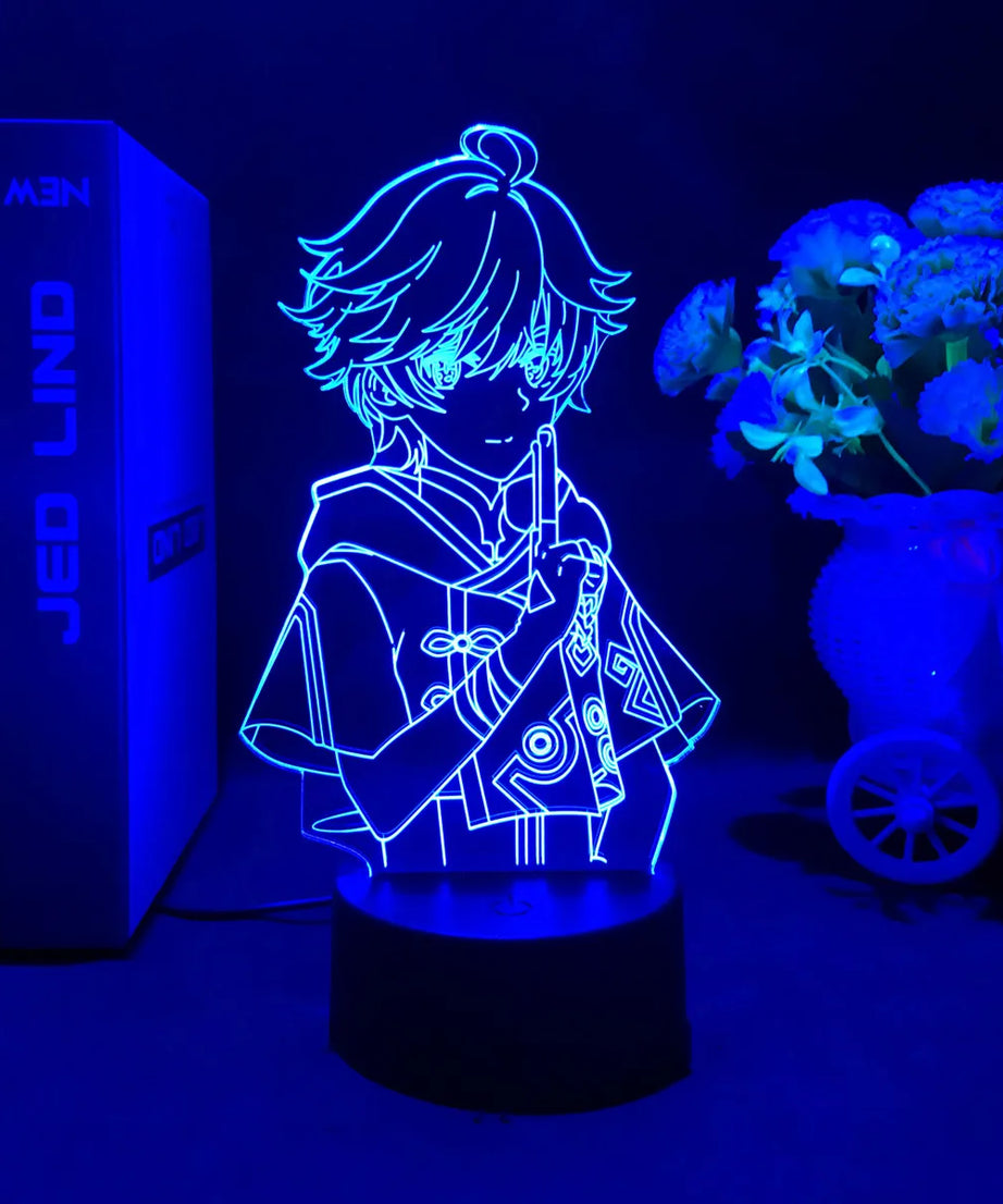 Newly Genshin Impact Night Light Yae Miko Game Figures Acrylic Stand Model 3D Table Lamp Kids Git Acrylic Bedside lamp
